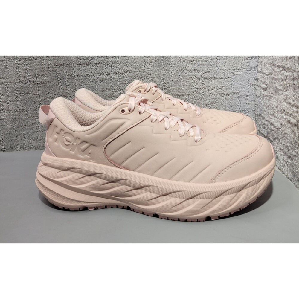 Hoka One One Bondi Sr Wide Women's Size US 7D Peach Whip Leather Sneakers
